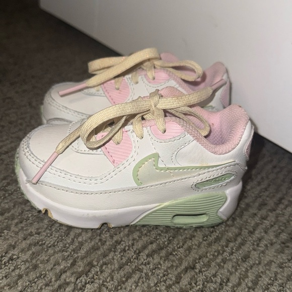 Pastel Pink, Pastel Green and White Toddler Nike Air Max - Picture 1 of 4